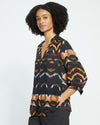 Sol Voile Blouse - Midnight Ikat Image Thumbnmail #3