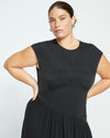 Paloma Tiered Cupro Dress - Black Image Thumbnmail #2