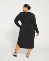 Velvety-Cool Jersey Cinched Dress - Black Image Thumbnmail #4