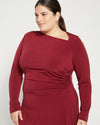 Velvety-Cool Jersey Cinched Dress - Rioja Image Thumbnmail #2