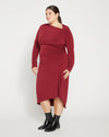 Velvety-Cool Jersey Cinched Dress - Rioja Image Thumbnmail #3