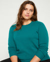 Pure Cashmere Crew Neck Sweater - Mineral Green Image Thumbnmail #1