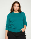 Pure Cashmere Crew Neck Sweater - Mineral Green Image Thumbnmail #2