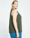Crepe Jersey Cowl Tank Blouse - Evening Forest Image Thumbnmail #3