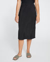 Cooling Stretch Cupro Bias Skirt - Black Image Thumbnmail #2