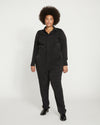 Cooling Stretch Cupro Jumpsuit - Black Image Thumbnmail #2