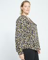 Cooling Stretch Cupro Button-Down Blouse - Leopard Image Thumbnmail #3
