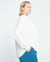 Cooling Stretch Cupro Button-Down Blouse - Cream Image Thumbnmail #4