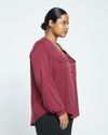 Cooling Stretch Cupro Button-Down Blouse - Rioja Image Thumbnmail #4