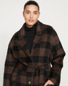 Reversible Double Face Luxe Coat - Earth Plaid Image Thumbnmail #1