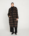 Reversible Double Face Luxe Coat - Earth Plaid Image Thumbnmail #2