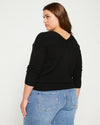 Pure Cashmere Double V Neck Sweater - Black Image Thumbnmail #4
