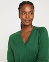 Eco Relaxed Core V Neck Sweater - Kelly Green Image Thumbnmail #1