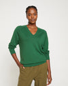 Eco Relaxed Core V Neck Sweater - Kelly Green Image Thumbnmail #2