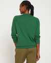Eco Relaxed Core V Neck Sweater - Kelly Green Image Thumbnmail #4