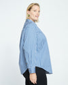 Elbe Stretch Poplin Shirt Classic Fit - Bleu Scolaire/White Stripe Image Thumbnmail #4