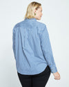 Elbe Stretch Poplin Shirt Classic Fit - Bleu Scolaire/White Stripe Image Thumbnmail #6