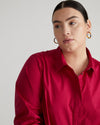 Elbe Popover Stretch Poplin Shirt Classic Fit - Cerise Image Thumbnmail #2