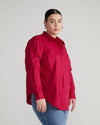 Elbe Popover Stretch Poplin Shirt Classic Fit - Cerise Image Thumbnmail #3