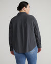 Elbe Stretch Cotton Flannel Shirt Classic Fit - Very Grey Image Thumbnmail #4