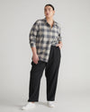 Elbe Stretch Cotton Flannel Shirt Classic Fit - Neutral Check Image Thumbnmail #1