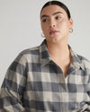Elbe Stretch Cotton Flannel Shirt Classic Fit - Neutral Check Image Thumbnmail #2