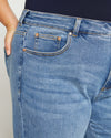 Etta High Rise Straight Leg Jeans 28 Inch - Distressed Washed Indigo Image Thumbnmail #2