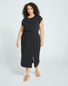 Havana Cupro Jersey Dress - Black Image Thumbnmail #1