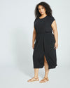 Havana Cupro Jersey Dress - Black Image Thumbnmail #3
