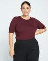 Lily Liquid Jersey Crew Neck Stovepipe Tee - Black Cherry Image Thumbnmail #3
