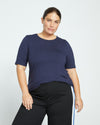 Lily Liquid Jersey Crew Neck Stovepipe Tee - Midnight Image Thumbnmail #2