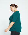 Lily Liquid Jersey V-Neck Stovepipe Tee - Forest Green Image Thumbnmail #3