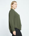 Crepe Jersey Long Sleeve Tess Blouse - Evening Forest Image Thumbnmail #3