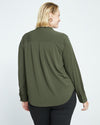 Crepe Jersey Long Sleeve Tess Blouse - Evening Forest Image Thumbnmail #4