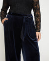 Luxe Belted Velvet Pant - Moonstone Blue Velvet Image Thumbnmail #2