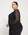 Tinsel Jersey-Lined Fine Mesh Top - Black Image Thumbnmail #3