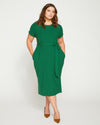Belted Divine Jersey Dress - Irish Green Image Thumbnmail #1