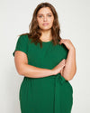 Belted Divine Jersey Dress - Irish Green Image Thumbnmail #2