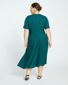 Devi Liquid Jersey Dress - Forest Green Image Thumbnmail #5