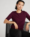 Savvy Fine Knit Sweater Top - Black Cherry Image Thumbnmail #2