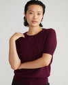 Savvy Fine Knit Sweater Top - Black Cherry Image Thumbnmail #3