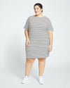 Belle Breton-Stripe Compact Jersey Dress - Ecru/Black Stripe Image Thumbnmail #1