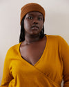 Statement Wrap Sweater - Dried Saffron Image Thumbnmail #1