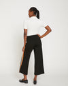 Stephanie Wide Leg Stripe Ponte Pants 27 Inch - Black with Ochre/White Stripe Image Thumbnmail #4