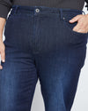 Stevie High Rise Cuffed Straight Leg Jeans - Washed Outback Blue Selvedge Image Thumbnmail #2