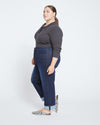Stevie High Rise Cuffed Straight Leg Jeans - Washed Outback Blue Selvedge Image Thumbnmail #3