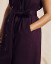 Hudson Linen Trench Dress - Acai Image Thumbnmail #3