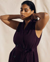 Hudson Linen Trench Dress - Acai Image Thumbnmail #1