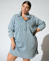 Stretch Cotton Chambray Rubicon Shirtdress - Heritage Blue Image Thumbnmail #5