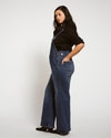 Casey Wide Leg Denim Overalls - Princeton Blue Image Thumbnmail #2